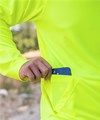 ANSI Class 3 Hooded Long Sleeve T-Shirt by CROWN- Safety Green Hi-Vis