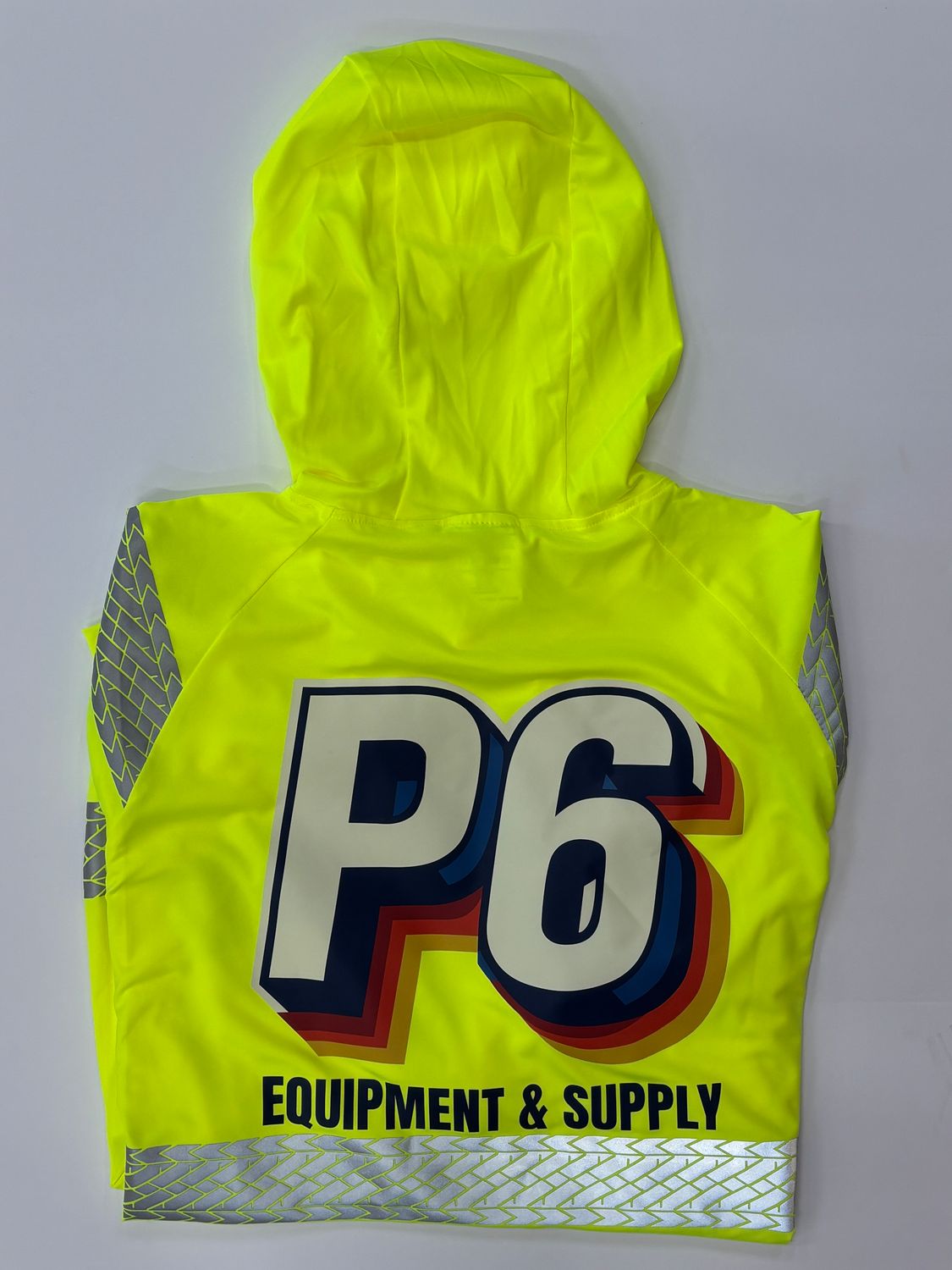 ANSI Class 3 Hooded Long Sleeve T-Shirt by CROWN- Safety Green Hi-Vis