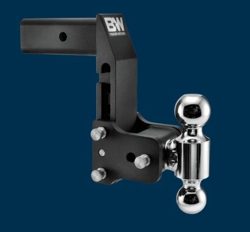 B&amp;W Tow &amp; Stow Trailer Hitches - Multi-Pro/Multi-Flex, 2.5" Shank, Ball configuration: 2" x 2 5/16" Dual Ball, Color: Black, Drop: 7" Drop