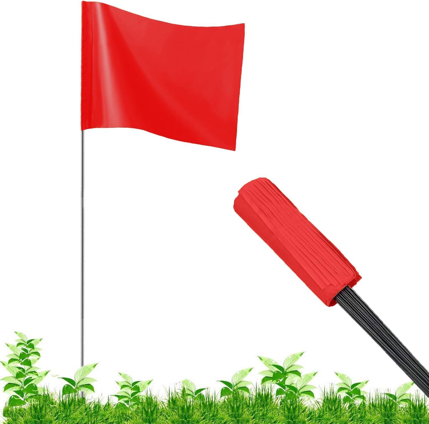 JIZHGRAD 100 Pack Fluorescent  Marking Flags