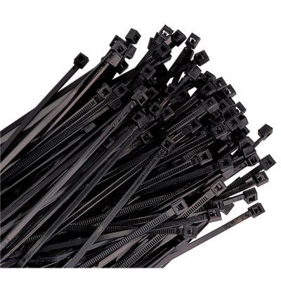 K Tool International Cable Zip Tie 7 in. Black 100/Pack, 50 lb. Tensile