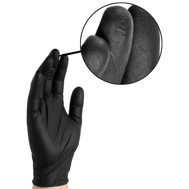 Gloveworks L P/F Textured Black Nitrile Gloves (100 per Box)