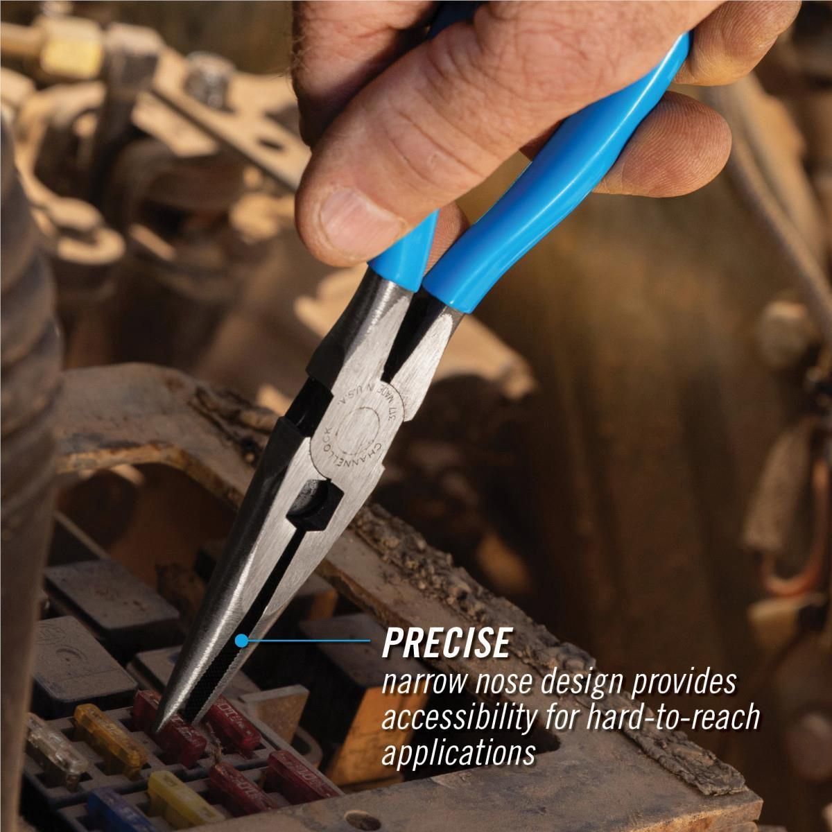 Channellock 317 8 Inch Long Nose Pliers with Side Cutter