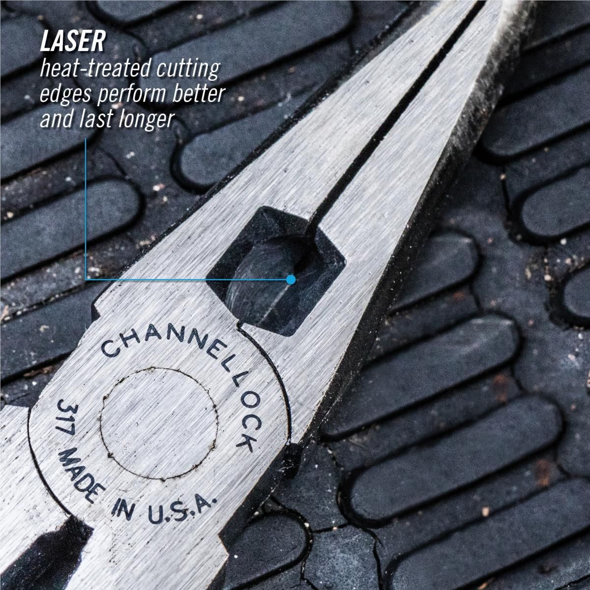 Channellock 317 8 Inch Long Nose Pliers with Side Cutter
