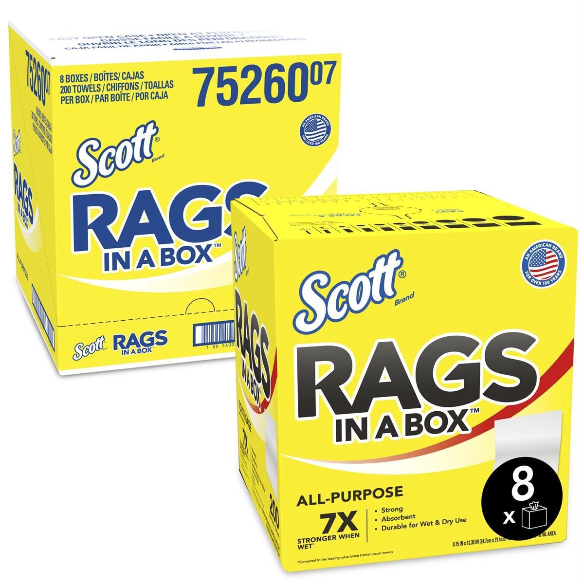 Scott Rags in a Box 200-ct, White