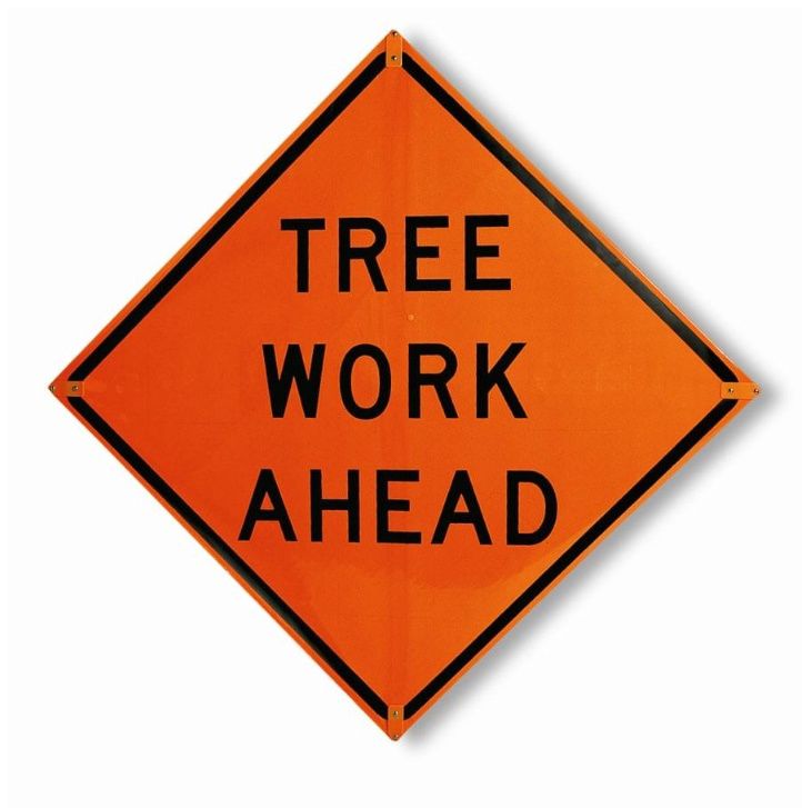 TrafFix Devices Tree Work Ahead Reflective Sign 48x48