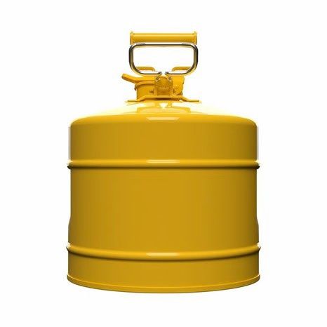 Justrite 5 Gallon Steel Safety Can Diesel, Type II, AccuFlow™, 1" Metal Hose, Yellow