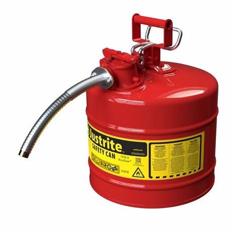 Justrite Type II Steel Safety Can,  AccuFlow™, Red