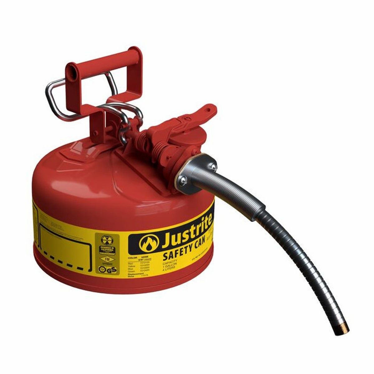 Justrite Type II Steel Safety Can,  AccuFlow™, Red