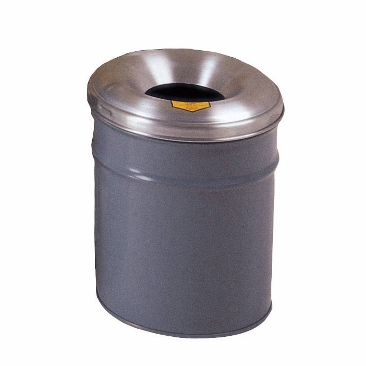 Justrite Gallon Steel Waste Receptacle, Cease-Fire® Safety Drum Can, Gray, Material: Aluminum Head, Size: 6 Gallon