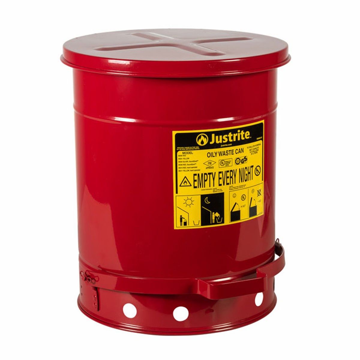 Justrite 10 Gal Oily Waste Can