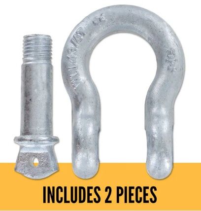 USCC 1-1/2" Galvanized Screw Pin Anchor Shackle - 17 Ton