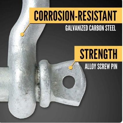 USCC 1-1/2" Galvanized Screw Pin Anchor Shackle - 17 Ton