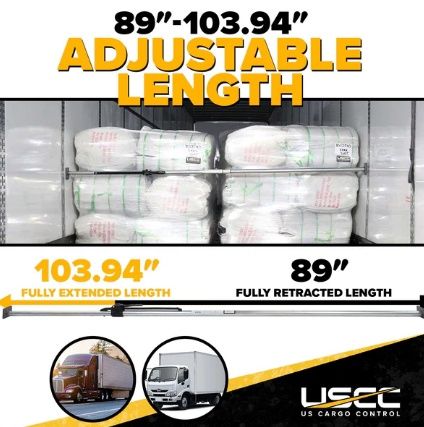 USCC Truck Cargo Bar with 2.5" x 4" No-Slip Pads