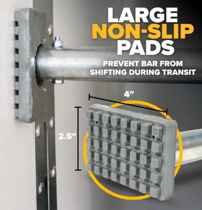 USCC Truck Cargo Bar with 2.5" x 4" No-Slip Pads