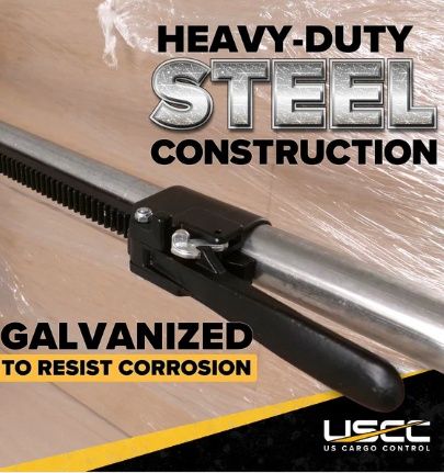 USCC Truck Cargo Bar with 2.5" x 4" No-Slip Pads