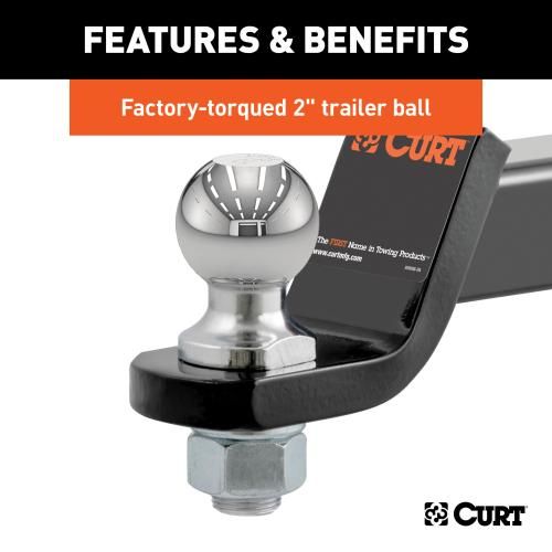 CURT Loaded Ball Mount, 2" Shank, 2" Ball