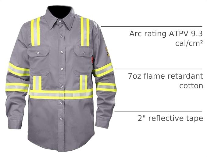 SKSAFETY Flame Resistant Shirt, Hi-Vis