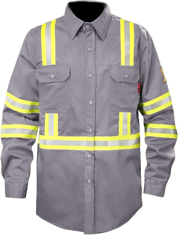 SKSAFETY Flame Resistant Shirt, Hi-Vis