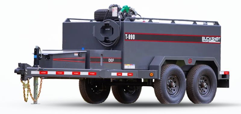 Buckshot 14'x83" Bumper Pull T-990 Fuel Trailer, 7K Axles, 25GPM Pump, Toolbox, 100 Gal Def System, Phantom Gray