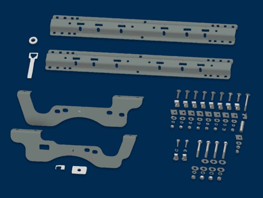 B&amp;W Trailer Hitches Patriot Universal Fifth Wheel Mounting Rails with Custom Installation Brackets