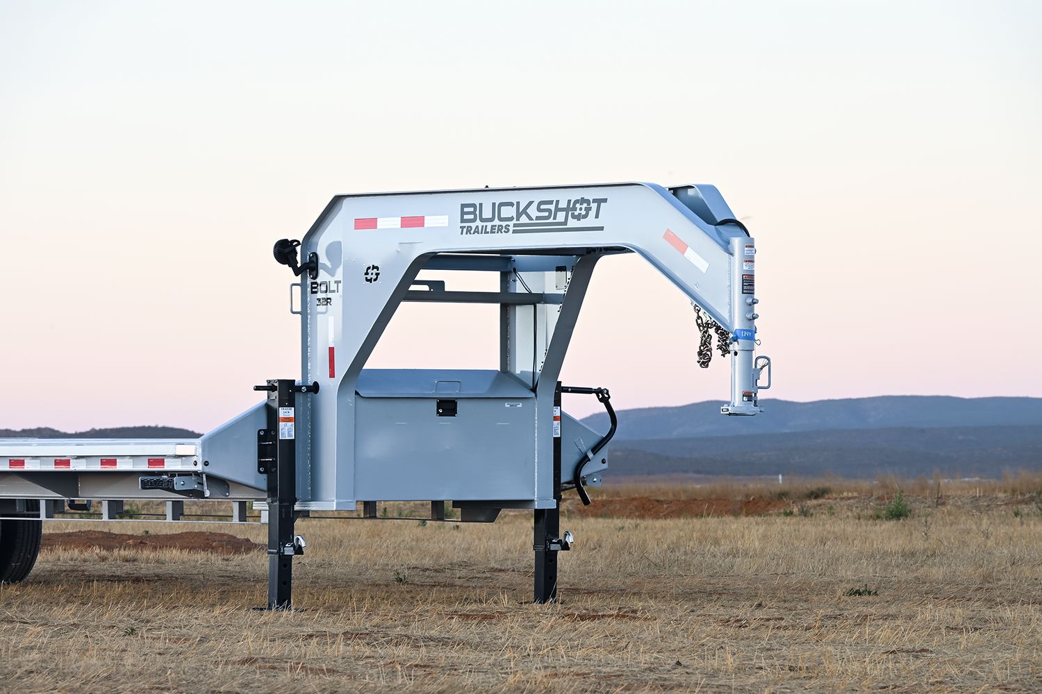 Buckshot 30'x102" Gooseneck Deckover Trailer, BOLT 30R, 12K Axles, Gunmetal Gray