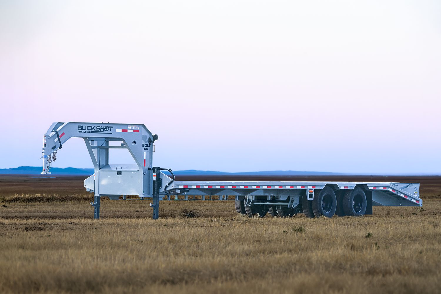 Buckshot 30'x102" Gooseneck Deckover Trailer, BOLT 30R, 12K Axles, Gunmetal Gray