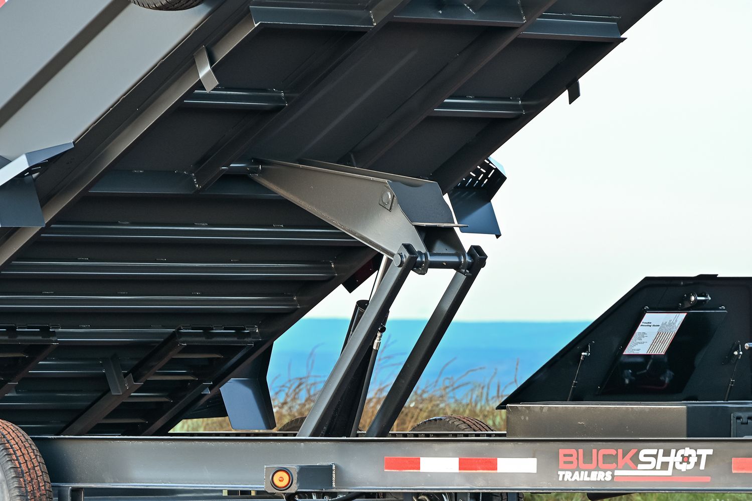 Buckshot 14'x83" Bumper Pull Dump Trailer LP314, 7K Axles, 36" walls/gate, Gunmetal Gray