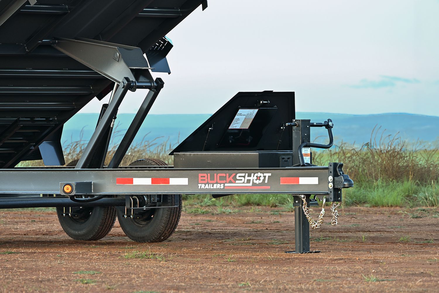 Buckshot 14'x83" Bumper Pull Dump Trailer LP314, 7K Axles, 36" walls/gate, Gunmetal Gray
