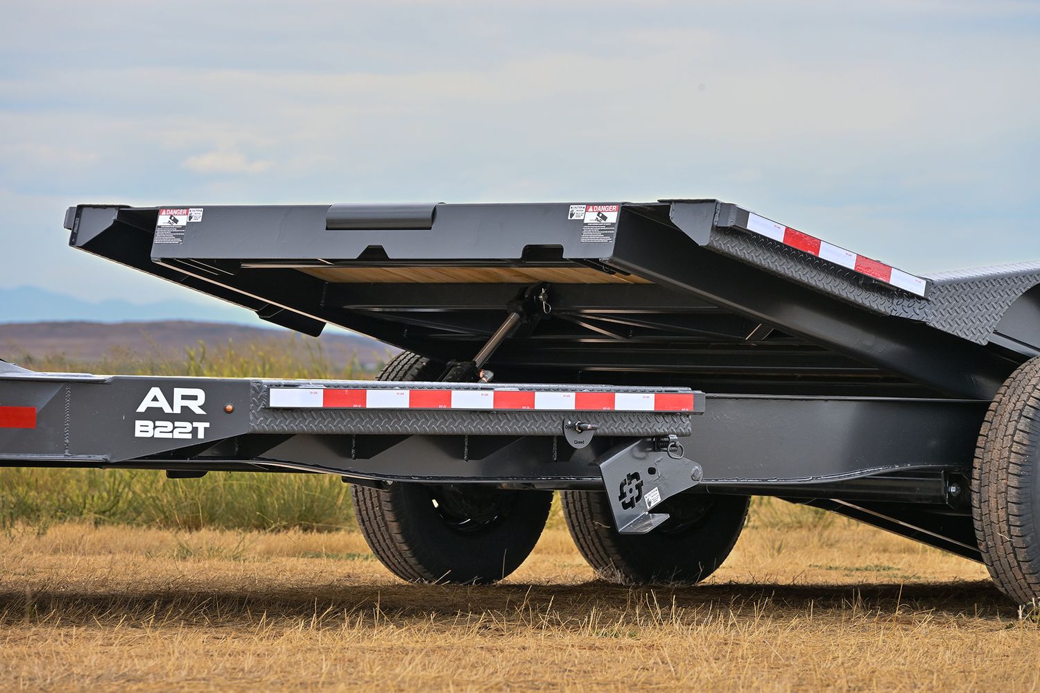 Buckshot 22'x102" Bumper Pull Tilt Trailer AR B22T, 7K Axles, Toolbox w/ Winch Plate, Gunmetal Gray