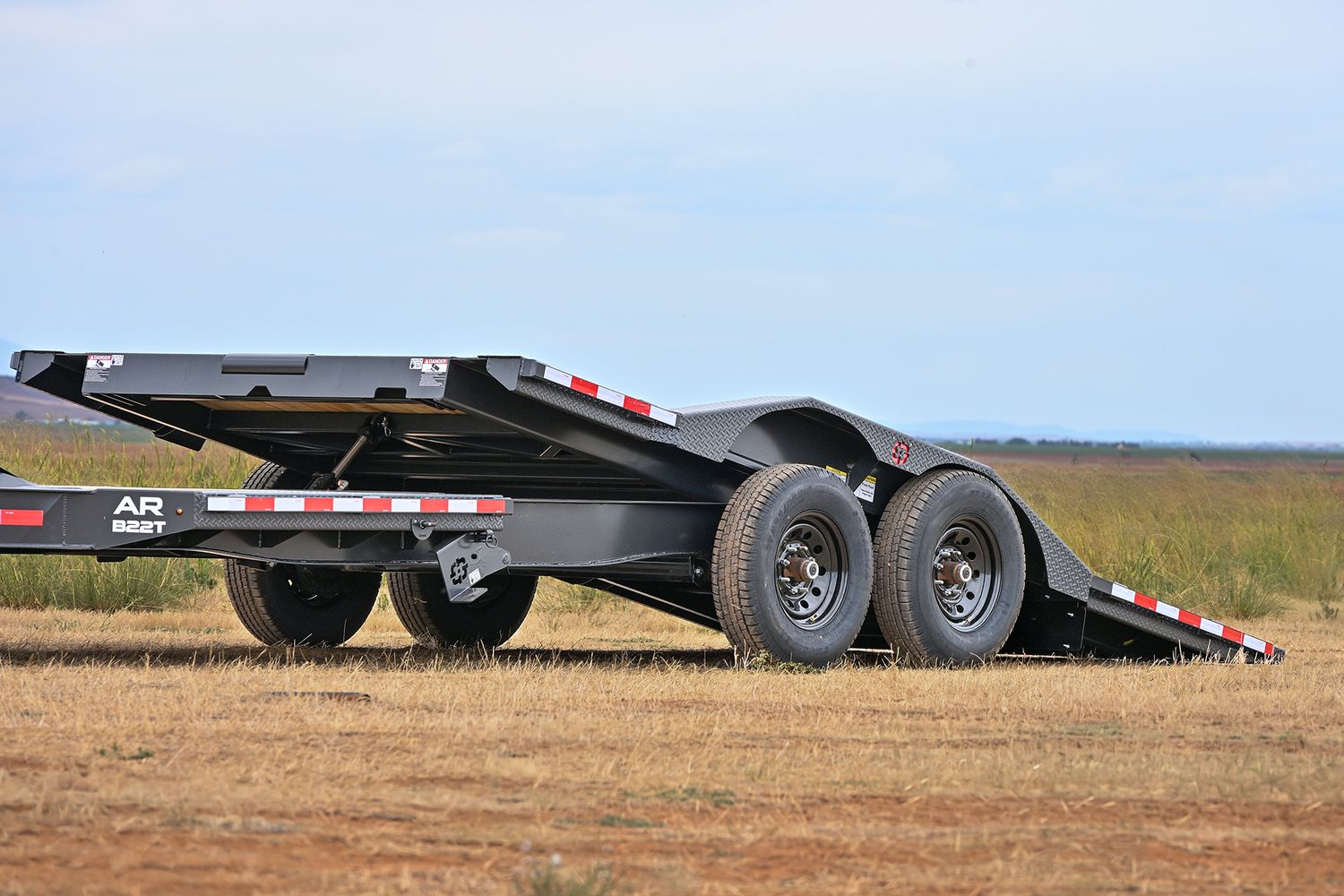 Buckshot 22'x102" Bumper Pull Tilt Trailer AR B22T, 7K Axles, Toolbox w/ Winch Plate, Gunmetal Gray