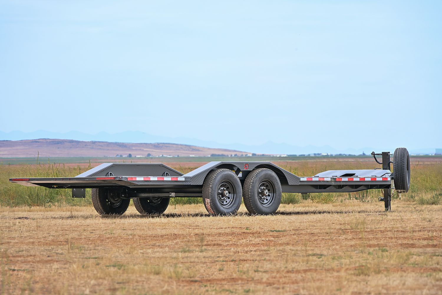 Buckshot 22'x102" Bumper Pull Tilt Trailer AR B22T, 7K Axles, Toolbox w/ Winch Plate, Gunmetal Gray