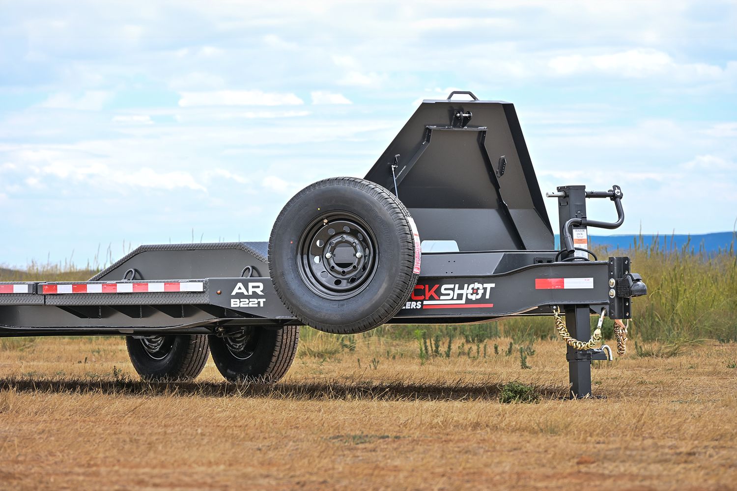 Buckshot 22'x102" Bumper Pull Tilt Trailer AR B22T, 8K Axles, Toolbox w/ Winch Plate, Gunmetal Gray