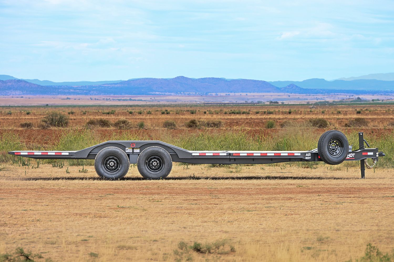 Buckshot 22'x102" Bumper Pull Tilt Trailer AR B22T, 8K Axles, Toolbox w/ Winch Plate, Gunmetal Gray