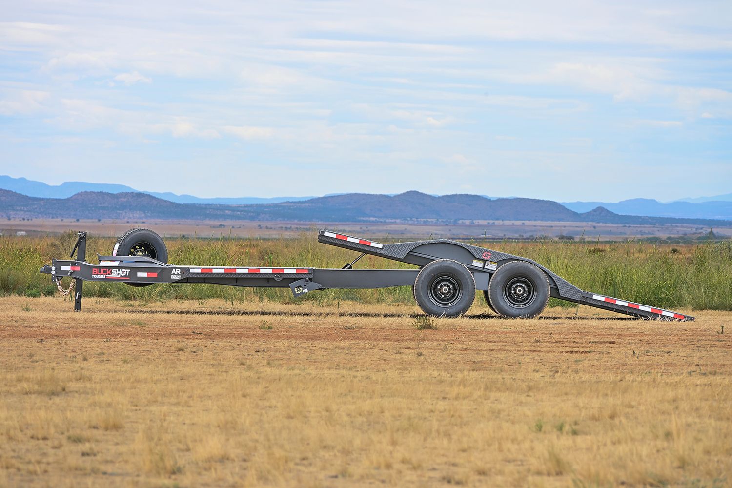 Buckshot 22'x102" Bumper Pull Tilt Trailer AR B22T, 8K Axles, Toolbox w/ Winch Plate, Gunmetal Gray