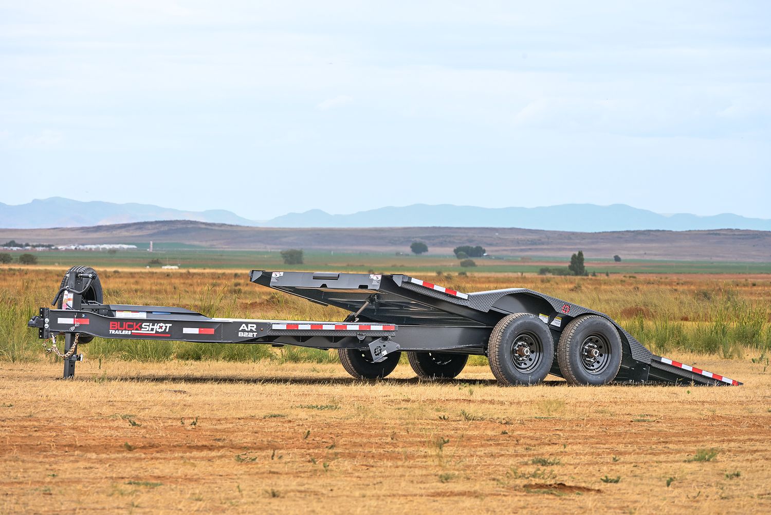 Buckshot 22'x102" Bumper Pull Tilt Trailer AR B22T, 8K Axles, Toolbox w/ Winch Plate, Gunmetal Gray