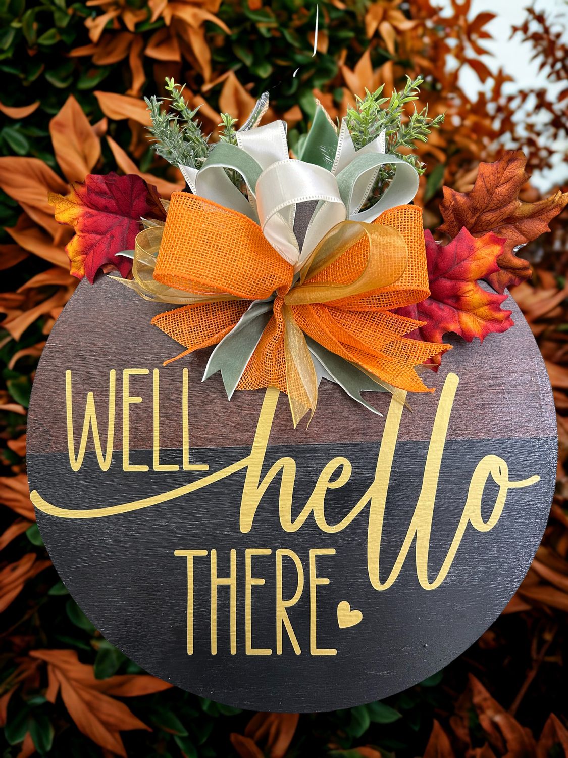 WELL HELLO THERE 18X18 ROUND DOOR HANGER