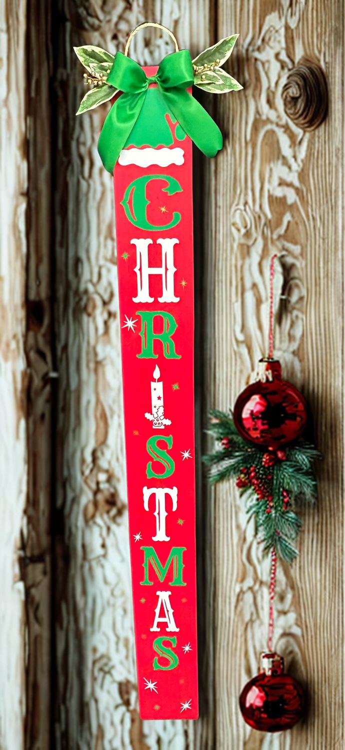 CHRISTMAS VERTICAL PORCH SIGN