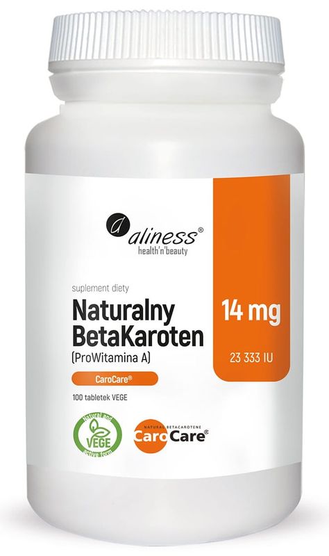 Naturalny BetaKaroten 14 mg (ProWitamina A) x 100 tab. vege