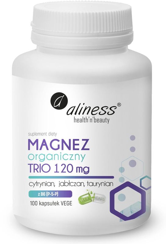 Magnez organiczny TRIO 120 mg z B6