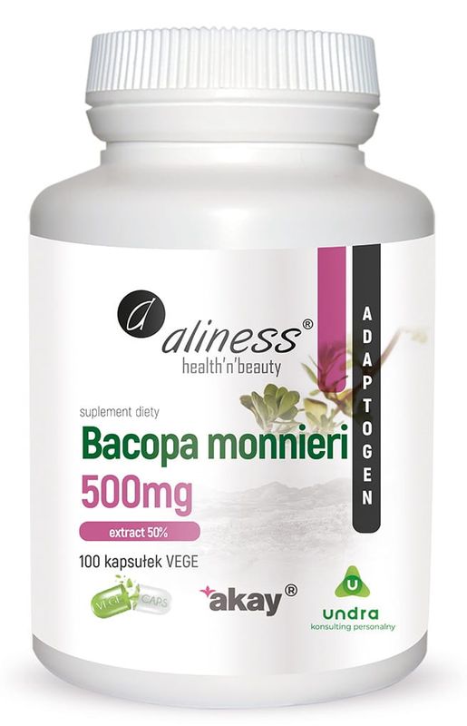 Bacopa monnieri extract 50%, 500 mg x 100 Vege Caps.