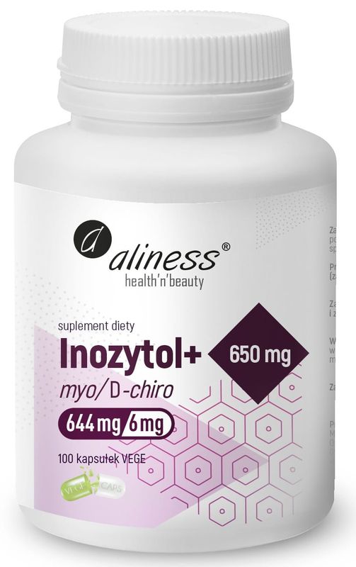 Inozytol myo/D-chiro, 650mg + B6 x 100 Vege caps