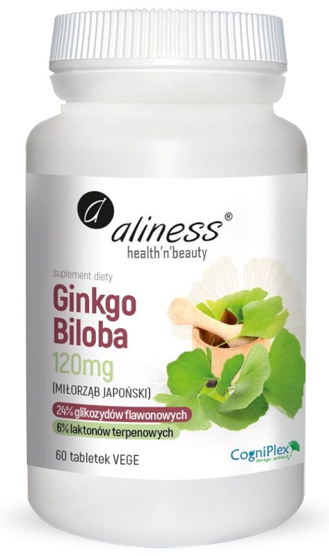 Ginkgo Biloba (miłorząb japoński) 120 mg x 60 Vege tab