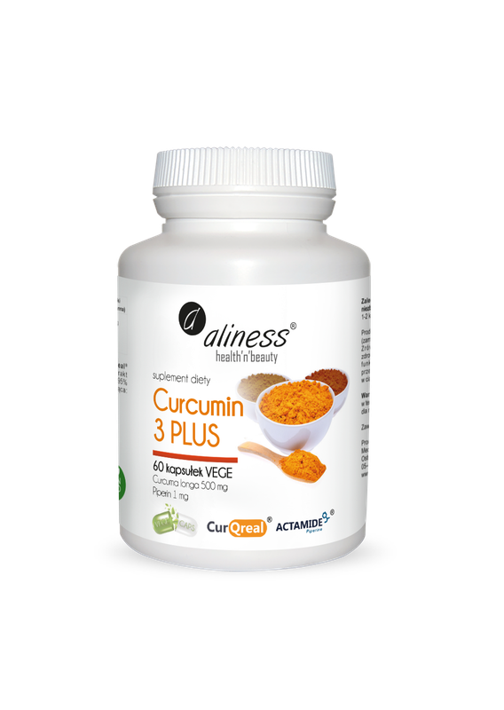 Curcumin 3 PLUS Curcuma longa 500 mg Piperin 1 mg 60 kapsułek