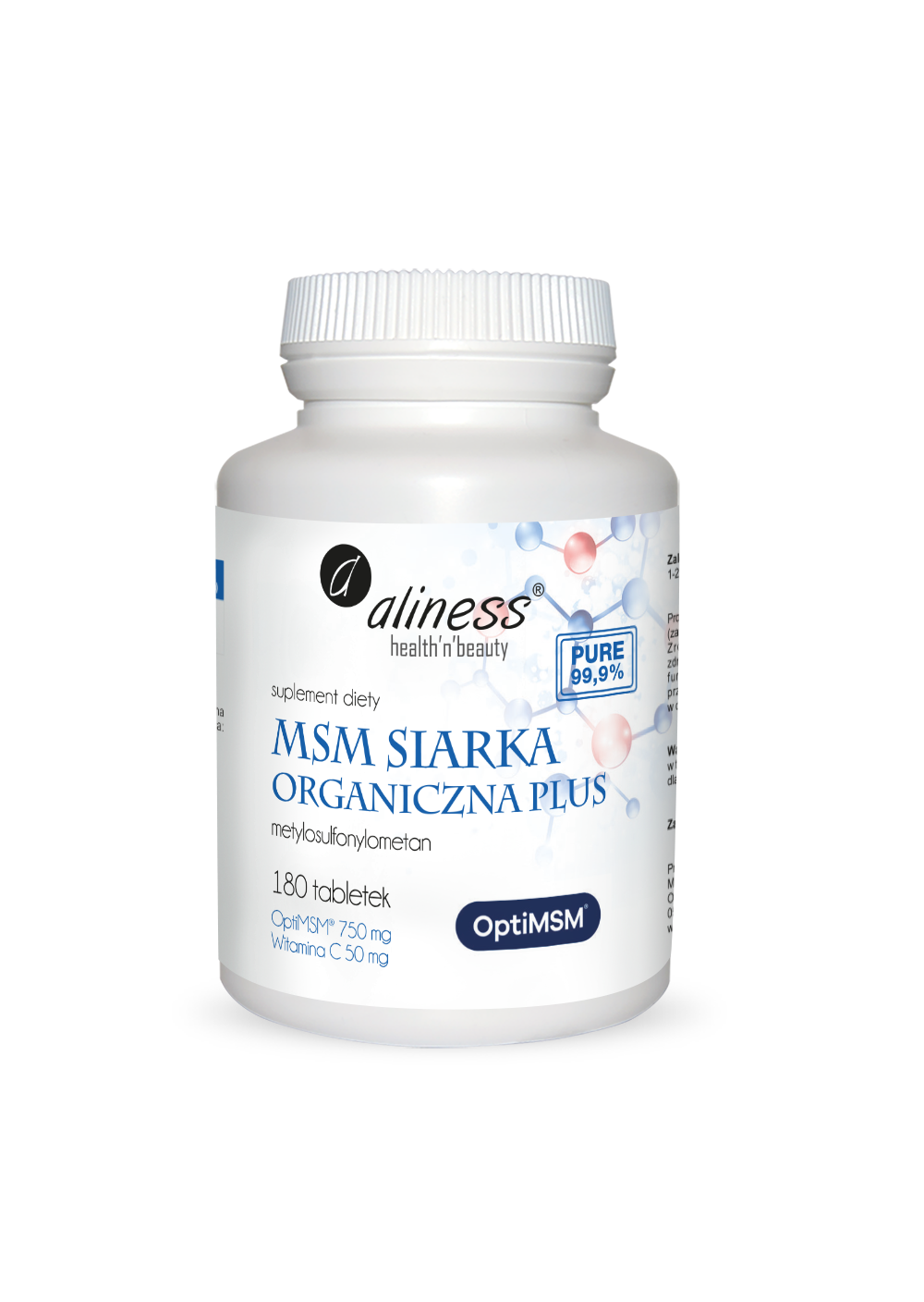 MSM Siarka Organiczna 750mg Aliness