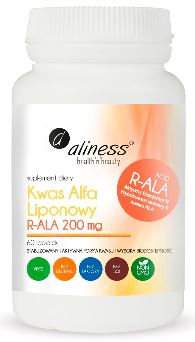 R-ALA Kwas R Alfa-Liponowy  200 mg Aliness