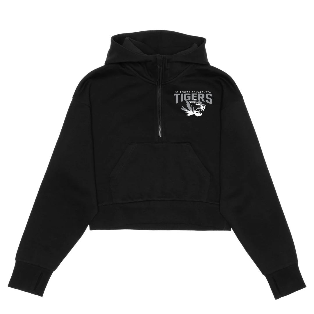 HERO-4220C Cropped Drop Shoulder 1/2 Zip Hoodie