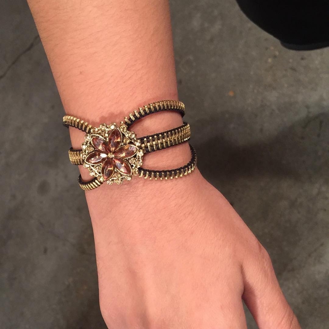 Antique zipper  bracelet