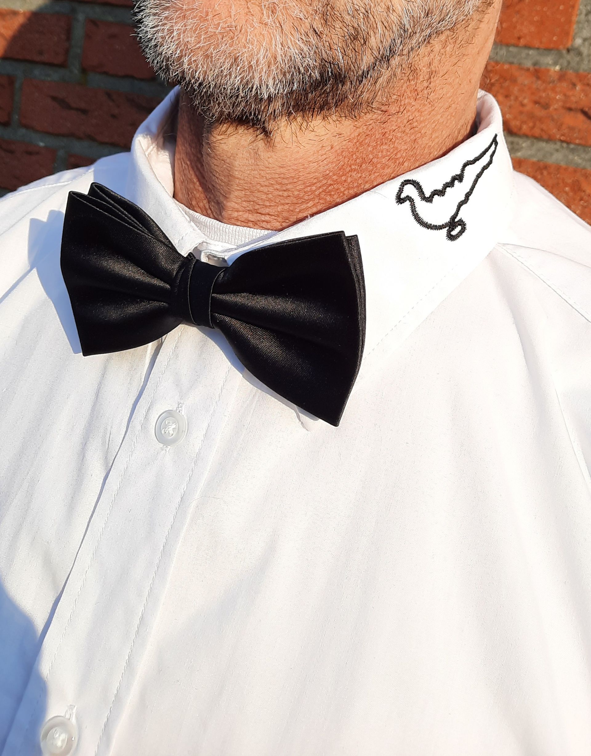 Hemd, Papagoy umrandet am Kragen, Gildefest -StickBina