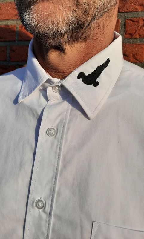 Hemd, Papagoy vollstick am Kragen, Gildefest -StickBina